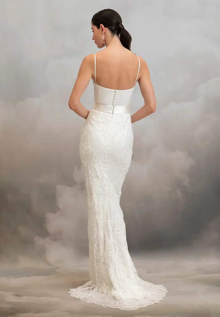 Fit und flare Rock besetzt mit Perlen und Pailletten