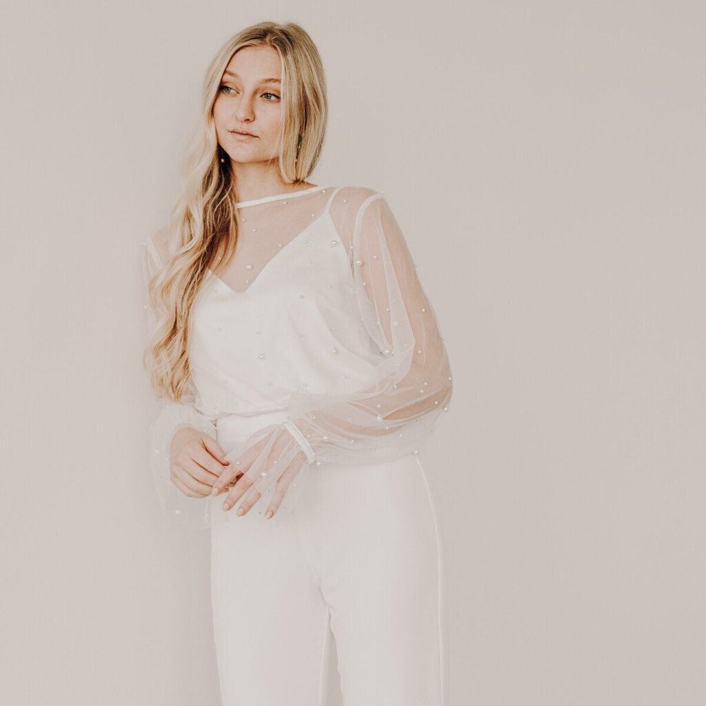 Top Robin von Oh lovely Julie mit transparentem, perlenbesticktem Oberteil